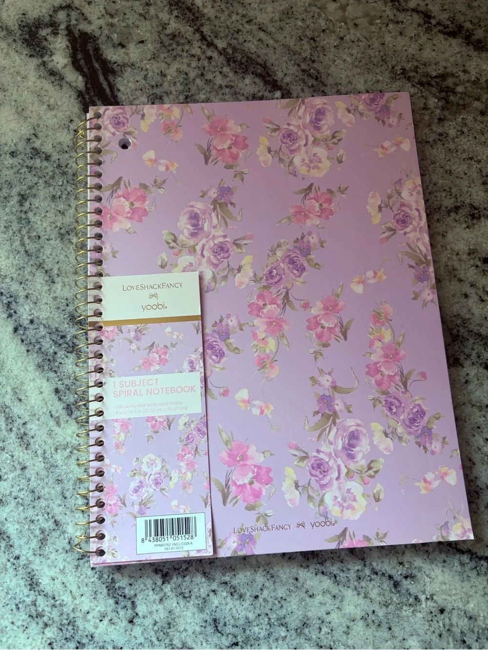 LoveShackFancy Lavender Floral Ruffle Accessory Pouch notebook girls gift